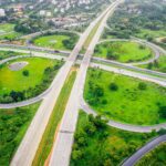 aerial shot of nice road in india