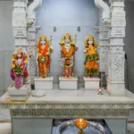 beautiful idols of lord rama goddess sita lord hanuman and laxman being worshipped at a hindu temple in mumbai india